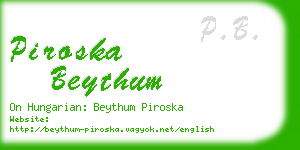 piroska beythum business card